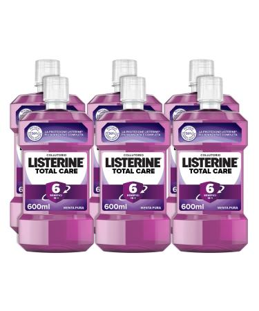Listerine Collutter, Total Care, Pura Mint, 6 benefits in 1, 6 x 600 ml