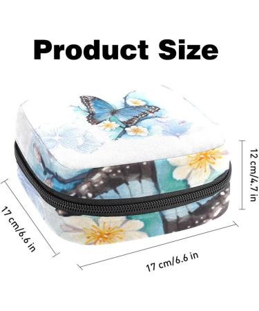 Stylish Butterfly & Floral Napkin Storage Bag Portable Zipper Design for Teen Girls & Women | Perfect Gift - Buy Online on GoSupps.com