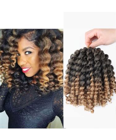 8 inch 5 packs Wand Curl 2X Synthetic Braiding Hair Crochet 22 roots/1pack Jamaican Bounce Synthetic Hair Extension 65g (8inch5pack, t27) 8inch5pack T27