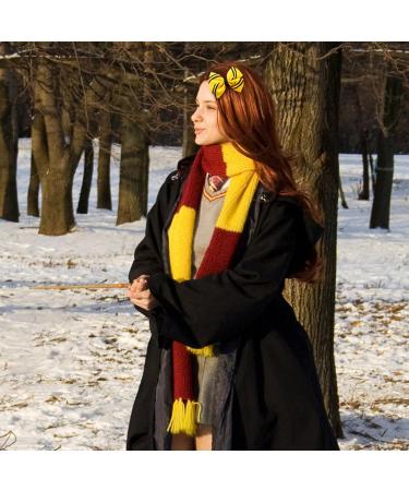 2PC Stripe Hair Bow Clips 4 Inch Women Wizard Dress Up Halloween Costume Hair Accessories Yellow for Harry - Buy Online on GoSupps.com