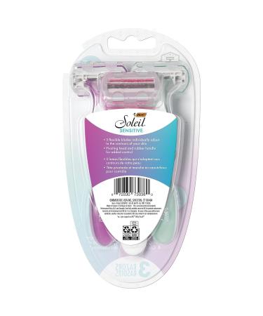 BIC Soleil Sensitive Women's Disposable Razors - Triple Blade with Aloe Vera - Pack of 3 for Smooth Shave - Buy Online on GoSupps.com
