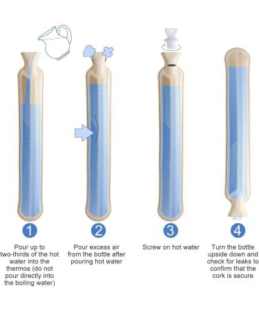 Buy 2L Long Hot Water Bottle with Soft Fleece Cover - Safely Tested & Cozy Comfort for All - Buy Online on GoSupps.com