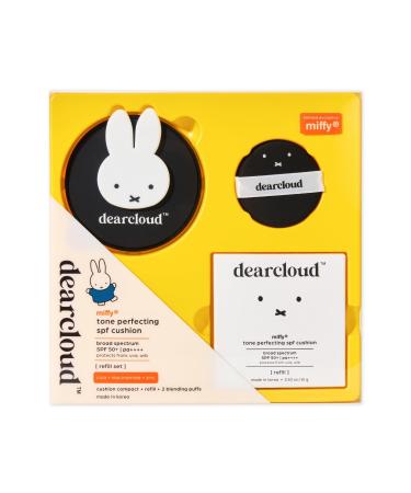 Miffy Dear Sun Tone Perfecting SPF Cushion Refill Set SPF 50+ Color Adapting Sunscreen Korean Sunscreen SPF 50 (.53 oz)