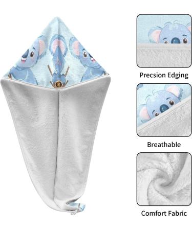 Buy Blue Koalas Hair Towel 2 Pack | Super Absorbent Quick Dry Hair Turbans for Women & Girls - Buy Online on GoSupps.com