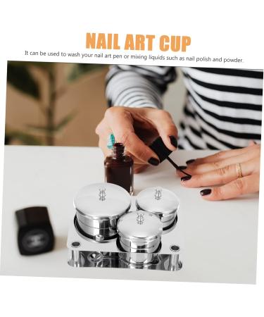 Cabilock 1 Set Nail Art Dish guasha Nail Tips Container Mini dappen Dish Nail Steel Bowl monomero Nail Holder Nail dappen Dish monomer Dish Bowl Stainless Steel Acrylic - Buy Online on GoSupps.com
