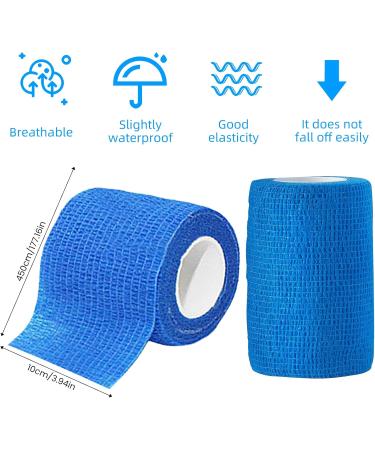 Yoniya 12 Rolls Self-Adhesive Bandage - Elastic Self-Adhering Bandage for Horses Dogs & Humans (10cm x 4.5m) - Blue - Ideal for International Shipping - Buy Online on GoSupps.com