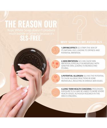 Koji White African Black Soap Bar - Exfoliating & Brightening Face & Body Wash with Shea Butter Kojic Acid & Aloe Vera - Vegan & Paraben-Free (2 Bars - Buy Online on GoSupps.com