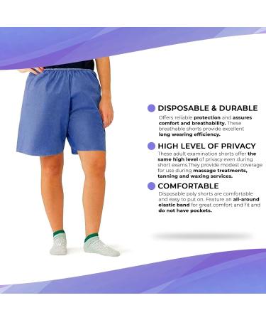 AMZ Medical Supply Disposable Men's Exam Shorts - Pack of 10 Dark Blue PP Examination Shorts - Buy Online on GoSupps.com
