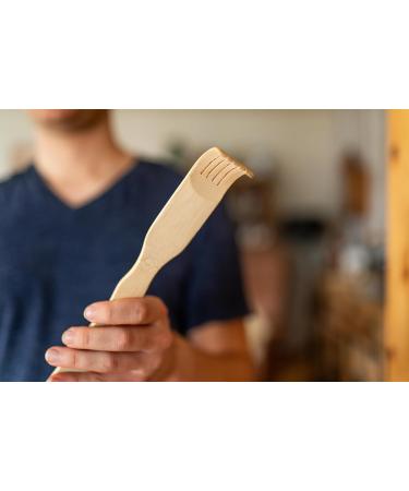Chinchilla Eco Back Scraper with Massage Rollers - 100% Natural Bamboo | 46 cm | Relaxation & Well-Being | Eco-Friendly & Durable Back Massager - Buy Online on GoSupps.com