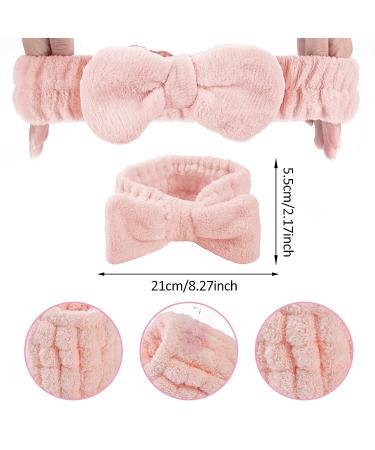 WLLHYF Spa Face Headbands Set - Soft Elastic Bow Makeup Hair Band for Women Girls - Prevent Water Spills - Perfect for Skin Care Shower - Pink - Buy Online on GoSupps.com