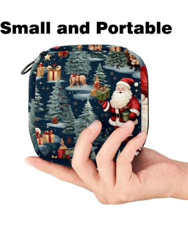 Muooum Menstrual Artery Bag for Women - Tampon Collector Pouch Christmas Santa Claus Pattern 4.7x6.6 in - Perfect Holiday Gift! - Buy Online on GoSupps.com