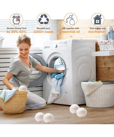 Organic XL Wool Dryer Balls - Reusable Fabric Softener & Wrinkle Reducer - 100% New Zealand Wool - White, 4 Pack - Buy Online on GoSupps.com