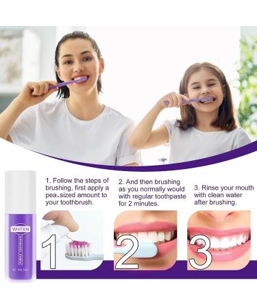 Uirheurd Whitening Purple Toothpaste Ksndurn Color Corrector Toothpaste Hi smile Ultra Whitening Purple Toothpaste Teeth Whitening Product - Buy Online on GoSupps.com
