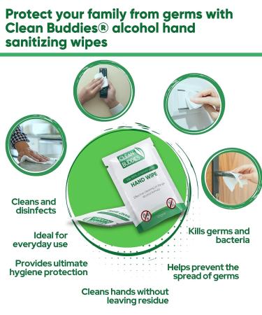 Clean Buddies Hand Sanitizing Wipes - Individually Wrapped for Advanced Defense - Travel Size Pack of 100 - Buy Online on GoSupps.com