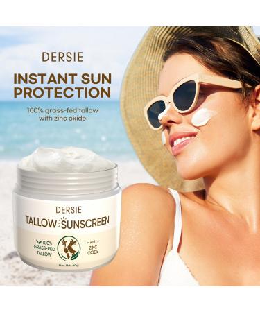 Beef Tallow & Zinc Sun Balm | Instant Sun Protection for Dry & Sensitive Skin - Non-Greasy Beeswax & Natural Oils - Fresh Scent - Buy Online on GoSupps.com