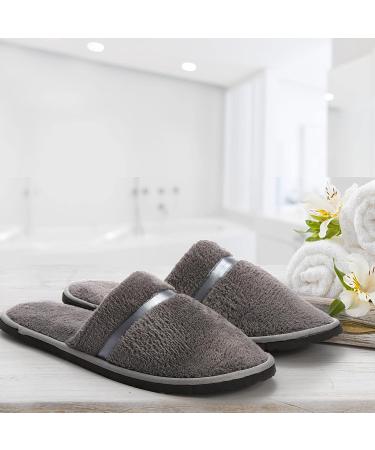 Youeon Men's Spa Slippers - 8 Pairs Non-Slip Disposable Coral Fleece Guest House Slippers - Buy Online on GoSupps.com