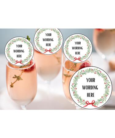 20 x 4.5cm edible Christmas champagne prosecco flute drink toppers uncut personalised 5