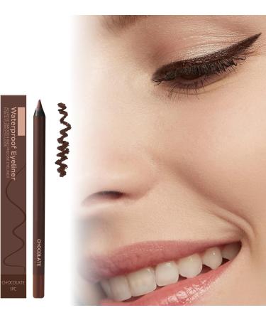 Makeup Black Eyeliner Waterproof Pencil 24 Hours Lasting Long Lasting Non Dizziness Color Lock Sweat and Oil Resistant Makeup Waterproof Pencil Chocolate Color - Buy Online on GoSupps.com