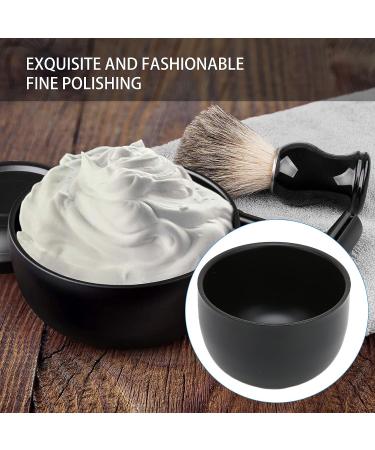 AMONIDA Black Stainless Steel Shaving Bowl - Curved Design with Anti-Slip Bottom for Men's Facial Shaving - Buy Online on GoSupps.com