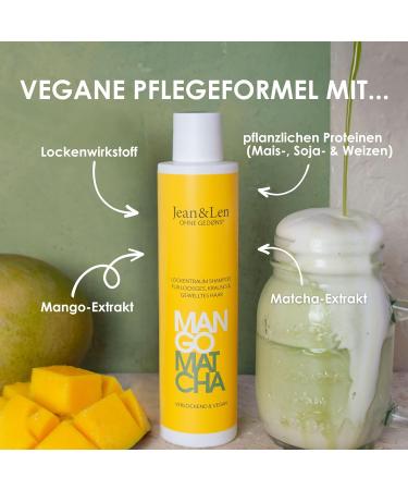 Jean & Len Lockentraum Shampoo Mango & Matcha tames unruly and frizzy hair paraben & silicone free vegan 300ml - Buy Online on GoSupps.com