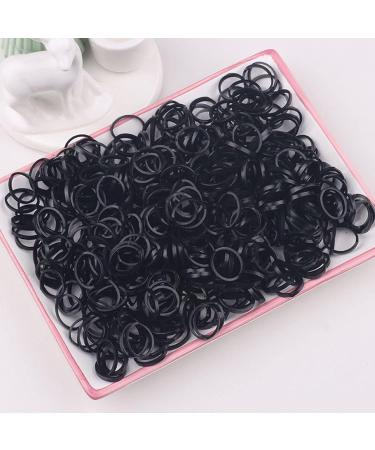 1000 Black Mini Elastic Hair Ties - Perfect for Kids Braids & Wedding Hairstyles | International Shipping Available - Buy Online on GoSupps.com