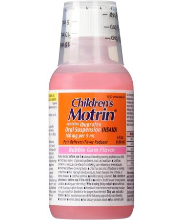 Motrin Children's Pain Reliever & Fever Reducer Liquid - Bubble Gum Flavor 4 oz | Fast Shipping Worldwide - Buy Online on GoSupps.com
