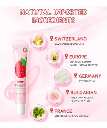 2 Pack Strawberry Lip Balm - Natural Moisturizing Ingredients - Lip Moisturizer - Hydrating Lip Care - Long Lasting Lip Care - Smooth and Nutritious Lip Care - - Buy Online on GoSupps.com