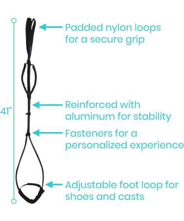 Vive Proflex Strap - Leg Lifter Assist for Physical Therapy - Nylon Webbing - Hand Grips - Elderly, Handicapped, Injury Recovery - Black - Buy Online on GoSupps.com