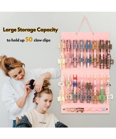 JOYMOMO Hanging Hair Claw Clip Organizer - Pink Felt Storage for Women & Girls - Buy Online on GoSupps.com