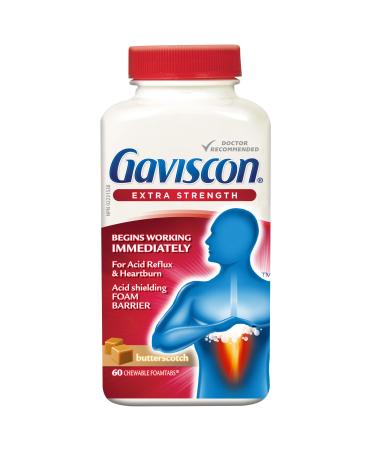 Gaviscon Extra Strength Butterscotch Antacid Tablets 60 Count