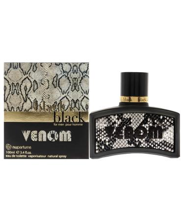 NU Parfums Black is Black Venom Pour Homme Eau De Toilette Spray 3.4 Ounce