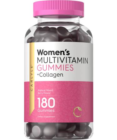 Carlyle Multivitamin for Women | 180 Gummies | Mixed Berry Flavor | with Collagen | Non-GMO Gluten Free Supplement