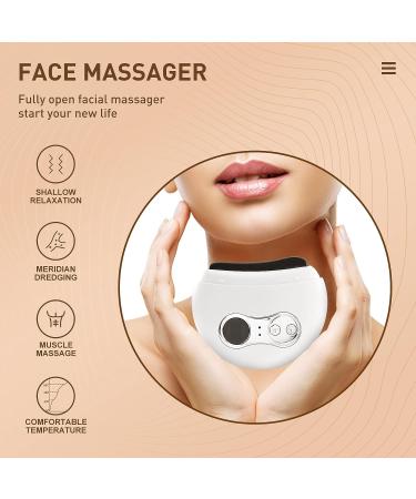 Electric Gua Sha Facial Tool with Heat & Vibration | Anti-Aging, Neck & Face Lift, Wrinkle Reduction | White - Buy Online on GoSupps.com