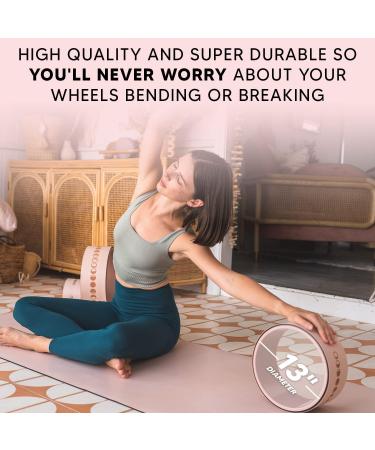 Large 13 inch Yoga Wheel for Back Pain Relief and Muscle Massage - Back Stretcher for Spine Stress Relief - Nude Moon Design - Buy Online on GoSupps.com