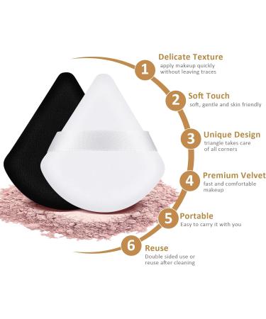 2PCS Velvet Powder Puffs Set - Reusable Makeup Sponge for Pressed and Loose Powder - Dual-Use Tool in Black & White - Buy Online on GoSupps.com