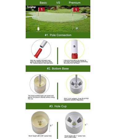 KINGTOP 6ft Golf Flagsticks Pro Set - Red Hole Cup Flags for Driving Range and Backyard - Buy Online on GoSupps.com
