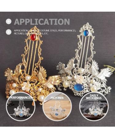 Beaupretty Chinese Hair Coronet Set | Hanfu Headdress & Hair Pins for Women & Girls | Traditional Silver Hair Accessories - Buy Online on GoSupps.com