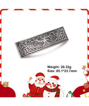 Amaxer Vintage Viking Barrettes for Women - Celtic Nordic Odin's Raven Hair Clips - Silver Tree of Life Design - Hair Styling Accessories - Buy Online on GoSupps.com