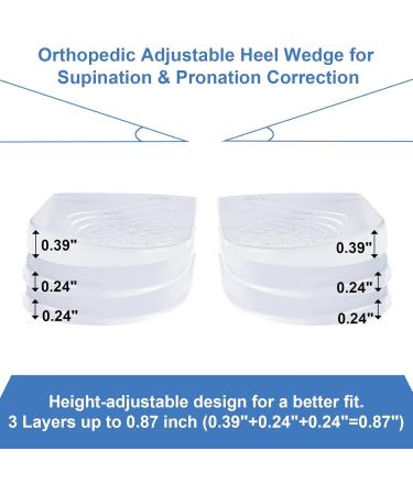 3-Layer Adjustable Heel Wedge Inserts for Over Supination | Pronation Correction Insoles for Bow Legs & Foot Alignment - Size S (W 4-7.5) M (6-7 - Buy Online on GoSupps.com