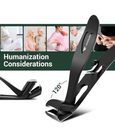2024 Premium Nail Clippers for Men & Women | Wide Jaw Toenail Clippers for Thick Nails | Angled Head with Catcher - Ideal for Seniors - Buy Online on GoSupps.com