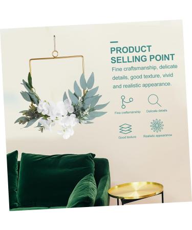 Zerodeko Wrought Iron Gate Hanging Wreath Faux Floral Eucalyptus Hoop Wreath Farmhouse Wreath Peony Rose Flower Wreath Vine Wreaths Decor Flower Pendant White Door Trim Wedding - Buy Online on GoSupps.com