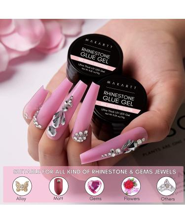 Makartt 15ml Clear Nail Rhinestone Glue Gel Set | Strong Adhesive for Nail Art Decorations | 3D Stones, Charms, Flowers | 15g - Buy Online on GoSupps.com