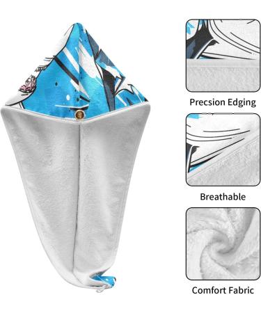 Fierce Shark Hair Towel 2 Pack | Super Absorbent Quick Dry Hair Turbans for Women & Girls - Buy Online on GoSupps.com