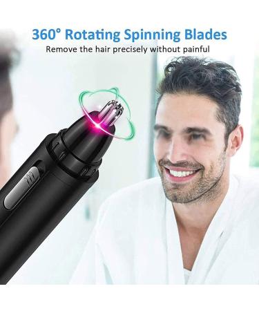 4 in 1 USB Rechargeable Nose & Ear Hair Trimmer - Waterproof Portable Dual Edge Blades for Easy Cleaning - Black - Buy Online on GoSupps.com