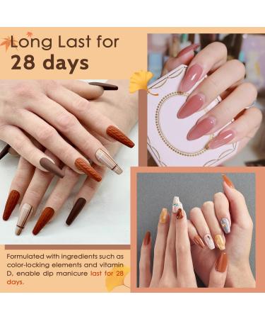 Lavender Violets 20PCS Dip Powder Nail Kit - Autumn Harvest Nail Dipping Powder Set with Diamond Glitter - French Manicure Nail Art Set - Buy Online on GoSupps.com