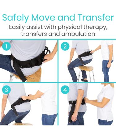 Vive Transfer Belt with Handles - Medical Nursing Safety Gait Patient Assist - Bariatric Elderly Pediatric Handicap - Occupational Physical Therapy - Quick Release Metal Buckle - Buy Online on GoSupps.com