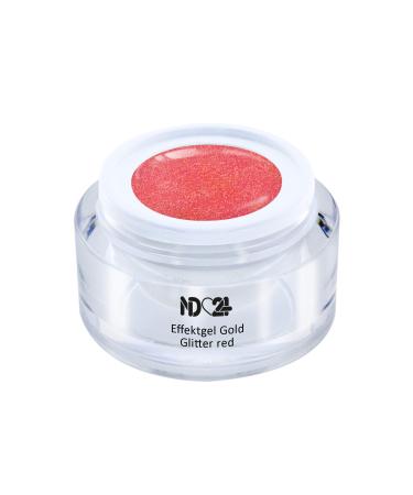 Uv Led Effect Gel Gold Glitter Red - Red - Studio Quality - Made In Germany - 5ml