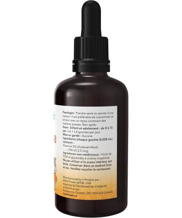 NOW Supplements Kids Liquid Vitamin D-3 Strong Bones* Structural Support* 60mL - Buy Online on GoSupps.com