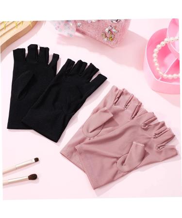 SOESFOUFU 2 Pairs UV Gloves Nail Art Accessory Nail Gloves Gloves for Gel Nails Nail Art Supplies Nail Fingerless Gloves Manicure Gloves UV Rays Gloves - Buy Online on GoSupps.com
