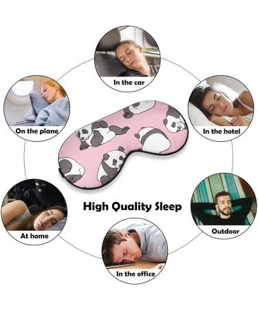 Panda Pink Pattern Sleep Mask - Adjustable Strap, Light Blocking Blindfold for Men and Women | Ideal for Night, Travel, and Naps - Buy Online on GoSupps.com